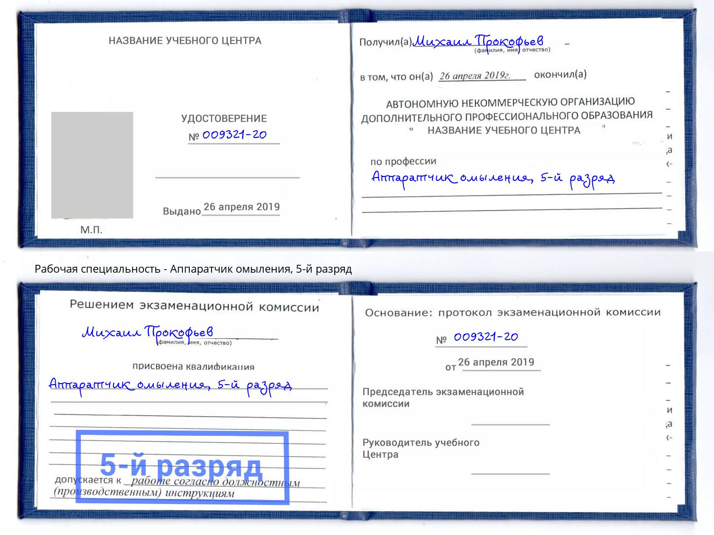 корочка 5-й разряд Аппаратчик омыления Долгопрудный